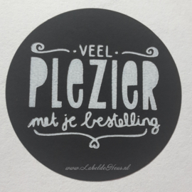 Sticker - Veel plezier met je bestelling Zwart