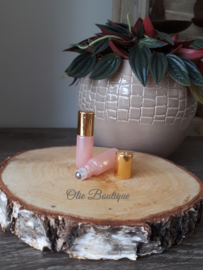 Roller 5 ml - licht roze glas