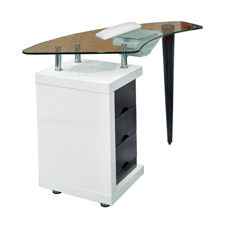 Manicure tafel Ibis met glazen tafelblad Manicure tafel Panda 4 Beauty