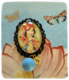 Broche - Gypsy soul - met blauw bolletje