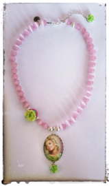 Ketting - Marilyn Monroe - pink & green