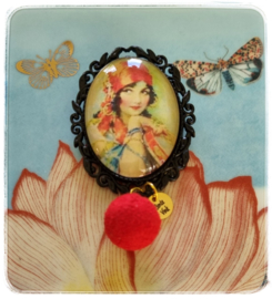 Broche - Gypsy soul - met rood bolletje