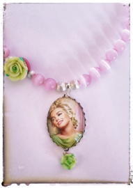 Ketting - Marilyn Monroe - pink & green