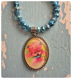 Ketting - Roze vintage poedel