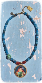 Ketting - Waarzegster met tarotkaart De Zon
