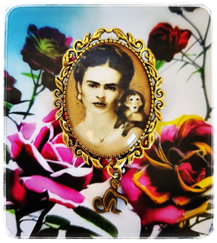 Broche - Frida Kahlo met aapje