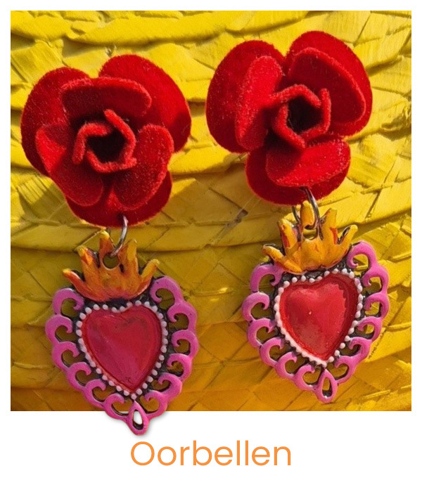 Handgemaakte oorbellen, kleurrijke oorbellen, statement oorbellen, Mexicaanse oorbellen | Bonte Vink