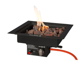 Easy Fires Inbouwbrander vierkant 40x40 cm zwart