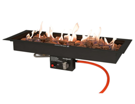 Easy Fires Inbouwbrander rechthoek zwart (76x26)