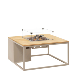 Cosiloft 100 vuurtafel sandy beige / teak