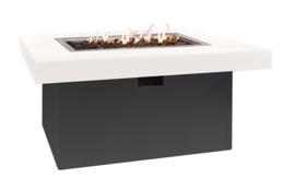 Easy Fires vuurtafel Milano rectangle (rechthoek) - wit/zwart