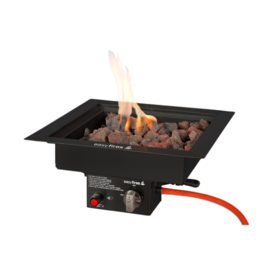 Easy Fires Inbouwbrander vierkant 30x30 cm zwart