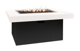 Easy Fires vuurtafel Milano rectangle (rechthoek) - wit/zwart