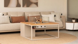 Cosiloft 100 vuurtafel sandy beige / teak