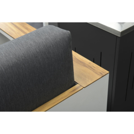 Cube lounge fauteuil mat wit / reflex black / teak look