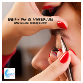 Wenkbrauwen epileren evt. met verven (vanaf € 15,00)