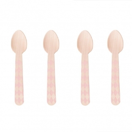 Wooden spoons pink diamonds