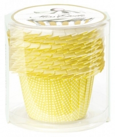 Baking cups geel gestippeld