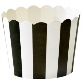Baking cups zwart wit gestreept