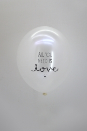 All you need is Love | Wit metallic ballon