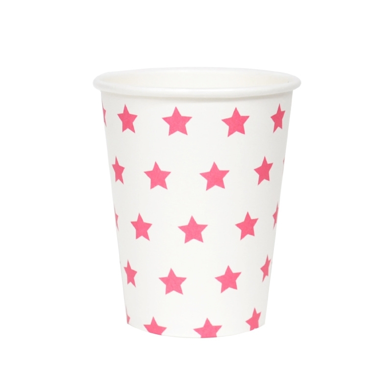 Paper cups pink stars