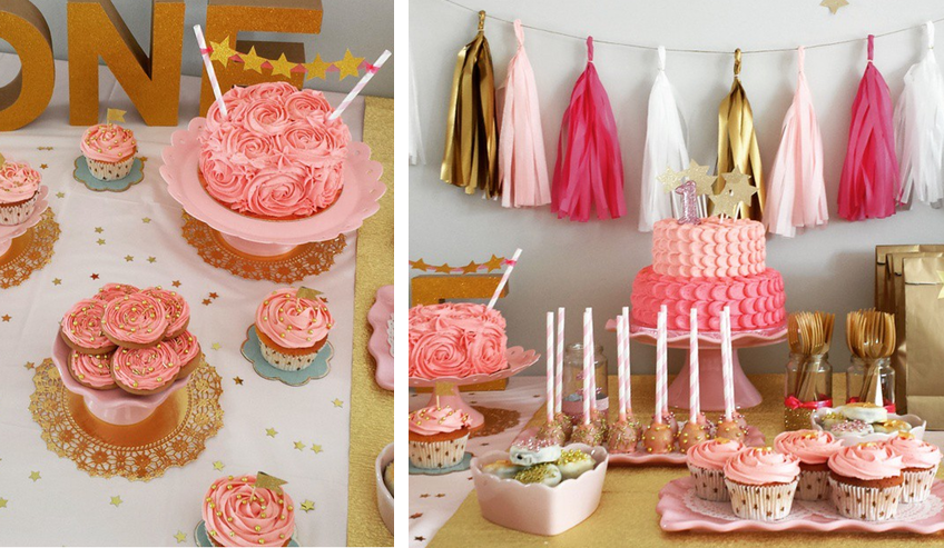 Hedendaags Sweet table 1e verjaardag Pink & Gold | Glorious Sweets KZ-78