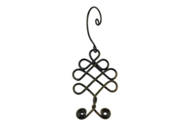 hanger zwarte kerstboom van gedraaid metaal