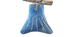 houten vis licht blauw wash