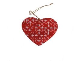 Hart met rood/witte print