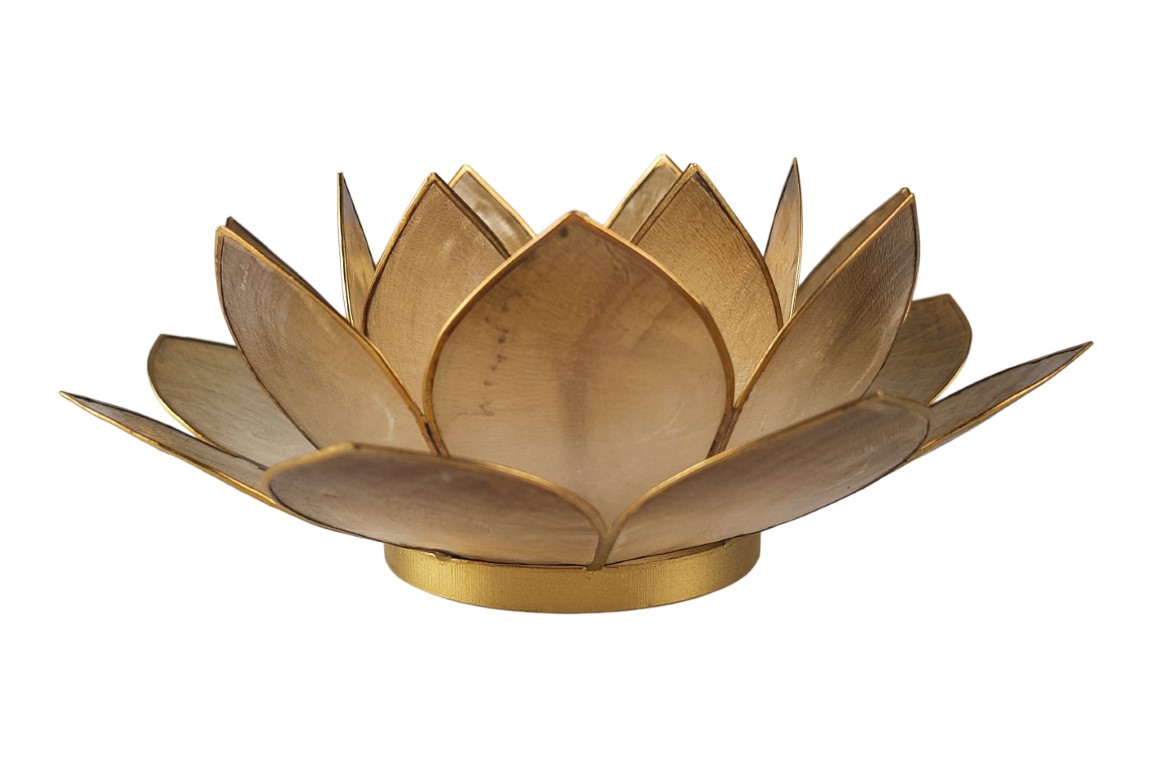 Zandkleurige lotus waxinelichthouder - Sfeervol en elegant