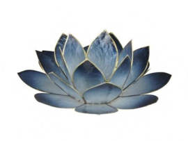 lotus waxinelicht groot in blauw