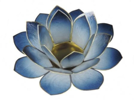 lotus waxinelicht groot in blauw