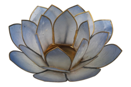 lotus waxinelicht groot lichtblauw
