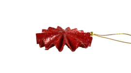 kerstbal plat origami Aracib red