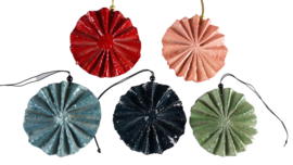 kerstbal plat origami greyed mint