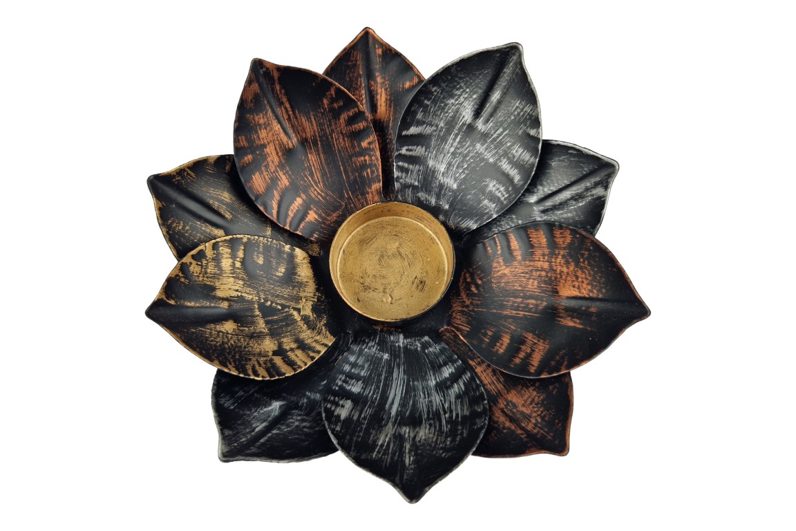 lotus waxinelichthouder van ijzer