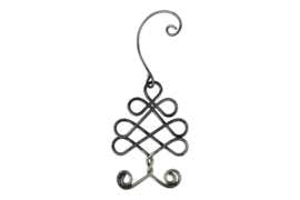 hanger zilverkleurige kerstboom van gedraaid metaal