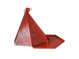 metalen waxinelicht rood