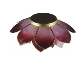 lotus waxinelicht groot in aubergine