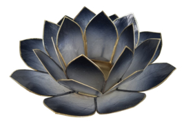 lotus waxinelicht groot zwart