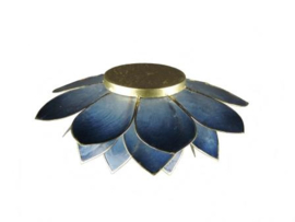 lotus waxinelicht groot in blauw