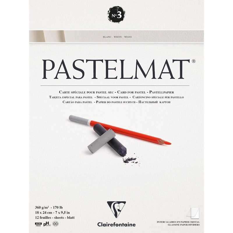 Clairefontaine Pastelmat 18 x 24 cm wit – 12 vel, 360 grams: professioneel pastelpapier voor perfecte kunstwerken