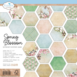 Elizabeth Craft Designs Spring Blossom 12x12" Papierblok – Dubbelzijdig designpapier voor bloemrijke projecten