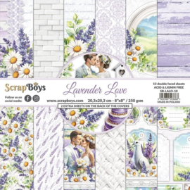 scrap boys paper pad lavender love 8x8"