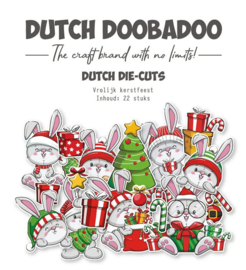 Maak je kerstcreaties compleet met Dutch Doobadoo Die Cuts – Vrolijk Kerstfeest