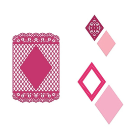 Heartfelt Creations Diamond & Lace snijmal kopen – sierlijke diamantvorm met kantdetails