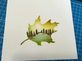 Clarity stamp  leaf outline + mask stempelset  125