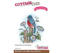 Cottage cutz snijmal plus stempel bluebird and morning glories