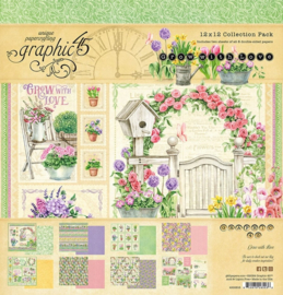 Graphic 45 Grow with Love 12x12 Collection – Romantisch papier vol bloemen, zachtheid en lentegevoel