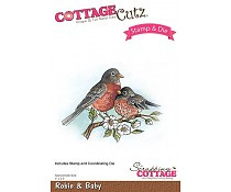 Cottage Cutz stamp + die Robin & baby